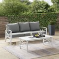 Claustro Outdoor Sofa Set, Gray & White - Sofa & Coffee Table - 2 Piece CL2430839